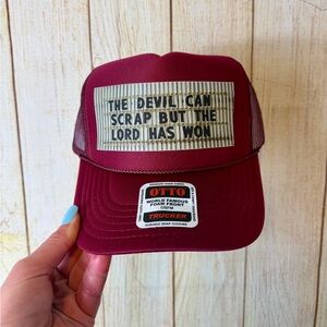 The Devil Can Scrap But The Lord Has Won Trucker Hat